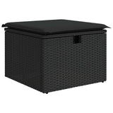 Garden Sofa Set with Cushion 4 pcs Black Poly Rattan