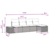 Garden Sofa Set with Pillow 5 pcs Black Poly rattan