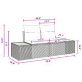Garden Sofa Set with Pillow 5 pcs Black Poly rattan - Extra Image