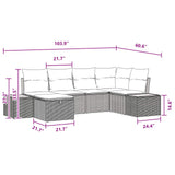 Garden Sofa Set with Cushion with Storage Black Poly Rattan