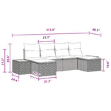 Garden Sofa Set 6 pcs Black 55 x 62 x 69 cm Poly rattan - Extra Image