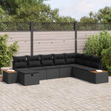 Garden Sofa Set 8 pcs Black 55 x 62 x 69 cm Poly rattan