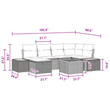 Garden Sofa Set with Pillow 9 pcs Black Poly rattan - Extra Image