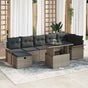 Garden Sofa Set 8 pcs Grey Poly Rattan