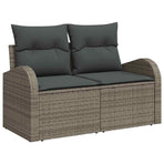 Garden Sofa Set 6 pcs Grey Poly Rattan