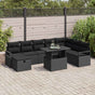Garden Sofa Set 9 pcs Black Poly Rattan