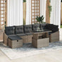 Garden Sofa Set 8 pcs Grey Poly Rattan