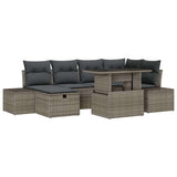 Garden Sofa Set 7 pcs Grey Poly Rattan