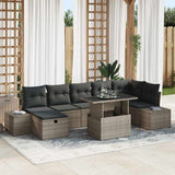 Garden Sofa Set 8 pcs Grey Poly Rattan