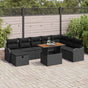 Garden Sofa Set 9 pcs Black Poly Rattan