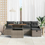 Garden Sofa Set 6 pcs Grey Poly Rattan
