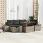 Garden Sofa Set 7 pcs Grey Poly Rattan