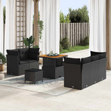 Garden Sofa Set 8 pcs Black Poly Rattan