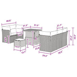 Garden Sofa Set Height-Adjustable 8 pcs Black Poly Rattan - Extra Image