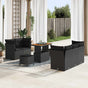 Garden Sofa Set 8 pcs Black Poly Rattan