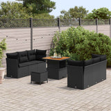Garden Sofa Set 9 pcs Black Poly Rattan - Side View