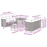 Garden Sofa Set Height-Adjustable 9 pcs Black Poly Rattan - Extra Image