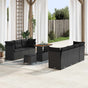 Garden Sofa Set 10 pcs Black Poly Rattan