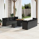 Garden Sofa Set 11 pcs Black Poly Rattan