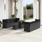 Garden Sofa Set 11 pcs Black Poly Rattan