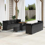 Garden Sofa Set 11 pcs Black Poly Rattan