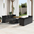 Garden Sofa Set 11 pcs Black Poly Rattan