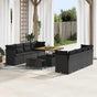 Garden Sofa Set 11 pcs Black Poly Rattan