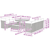 Garden Sofa Set Height-Adjustable 11 pcs Black Poly Rattan
