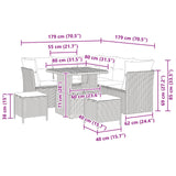 Garden Sofa Set Height-Adjustable 8 pcs Black Poly Rattan - Extra Image