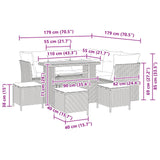 Garden Sofa Set Height-Adjustable 9 pcs Black Poly Rattan