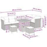 Garden Sofa Set Height-Adjustable 9 pcs Black Poly Rattan - Extra Image