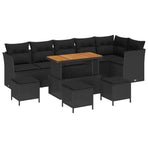 Garden Sofa Set 10 pcs Black Poly Rattan