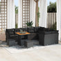 Garden Sofa Set 12 pcs Black Poly Rattan