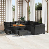Garden Sofa Set Height-Adjustable 13 pcs Black Poly Rattan