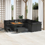 Garden Sofa Set 13 pcs Black Poly Rattan