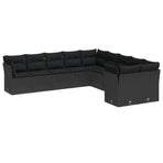 Garden Sofa Set 13 pcs Black Poly Rattan