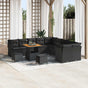 Garden Sofa Set 13 pcs Black Poly Rattan