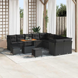 Garden Sofa Set 13 pcs Black Poly Rattan