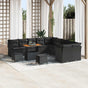 Garden Sofa Set 13 pcs Black Poly Rattan