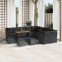 Garden Sofa Set 14 pcs Black Poly Rattan