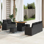 Garden Sofa Set with Cushion 8 pcs Black Poly Rattan