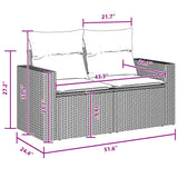 Garden Sofa Set Height-Adjustable 8 pcs Black Poly Rattan - Extra Image