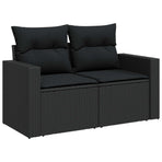 Garden Sofa Set 10 pcs Black Poly Rattan