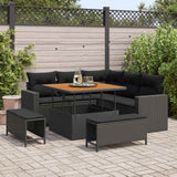 Garden Sofa Set 8 pcs Black Poly Rattan