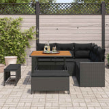 Garden Sofa Set 8 pcs Black Poly Rattan - Side View