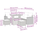 Garden Sofa Set Height-Adjustable 8 pcs Black Poly Rattan - Extra Image