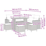 Garden Sofa Set Height-Adjustable 9 pcs Black Poly Rattan