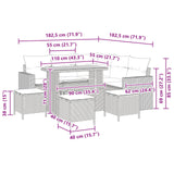 Garden Sofa Set Height-Adjustable 9 pcs Black Poly Rattan - Extra Image