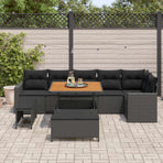 Garden Sofa Set 9 pcs Black Poly Rattan