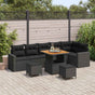 Garden Sofa Set 9 pcs Black Poly Rattan